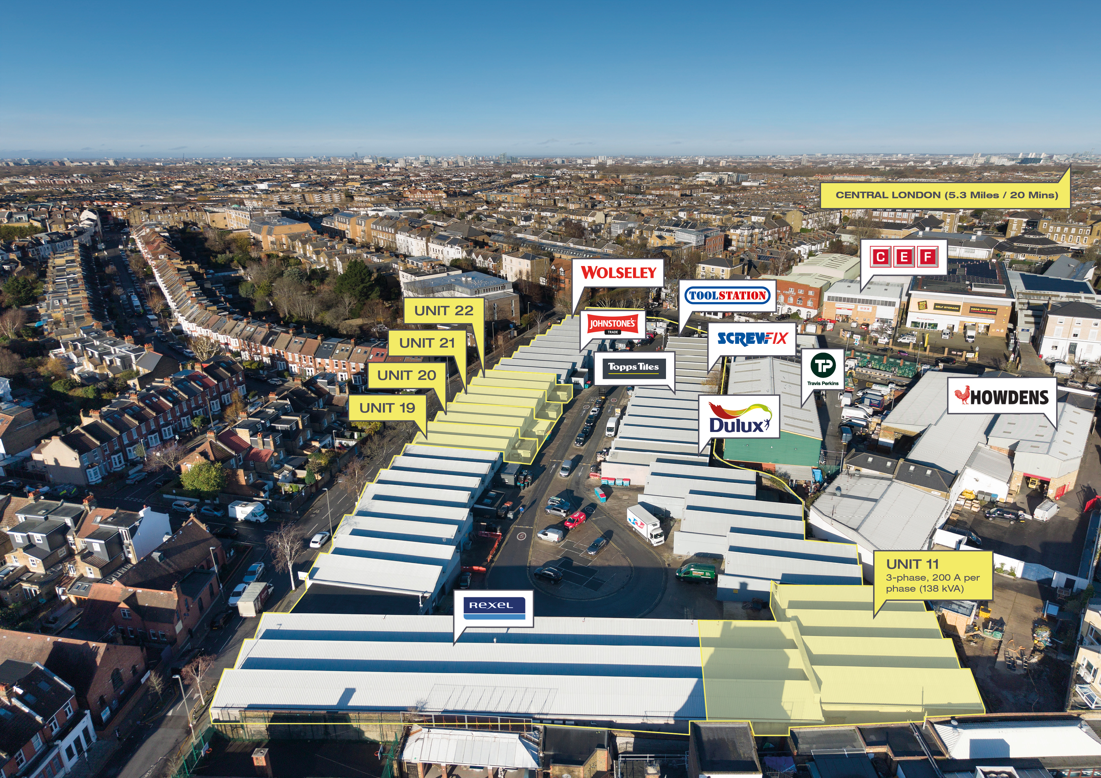 Aerial view of Zennor Trade Park